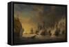 Combat naval entre le vaisseau français "l'Intrépide" commandé par le comte de Vaudreuil,-Pierre Julien Gilbert-Framed Stretched Canvas