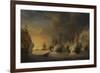 Combat naval entre le vaisseau français "l'Intrépide" commandé par le comte de Vaudreuil,-Pierre Julien Gilbert-Framed Giclee Print