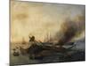 Combat naval entre une division française et anglaise en vue de l'île de la-Pierre Julien Gilbert-Mounted Giclee Print