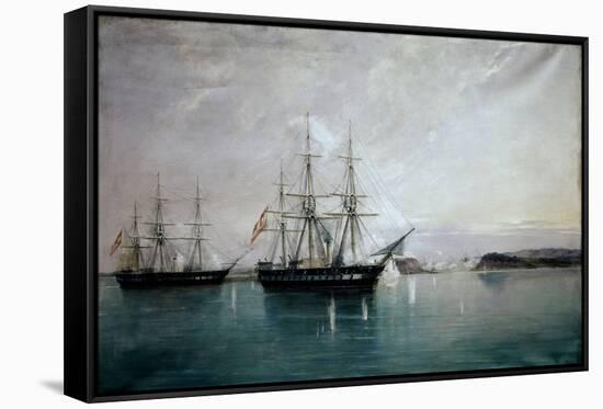 COMBAT OF ABTAO ON FEBRUARY 7 AND 8, 1866-RAFAEL MONLEON-Framed Stretched Canvas