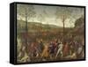 Combat of Love and Chastity-Pietro Perugino-Framed Stretched Canvas