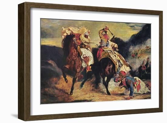 Combat of the Giaour and the Pasha-Eugene Delacroix-Framed Art Print
