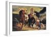 Combat of the Giaour and the Pasha-Eugene Delacroix-Framed Art Print