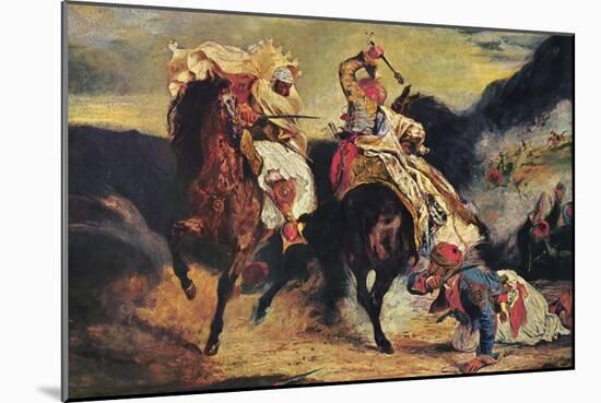 Combat of the Giaour and the Pasha-Eugene Delacroix-Mounted Art Print