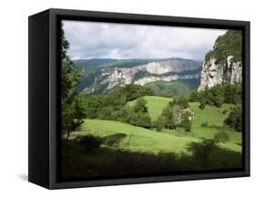 Combe Laval, Parc Naturel Regional Du Vercors, Drome, Rhone Alpes, French Alps, France-David Hughes-Framed Stretched Canvas