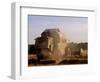 Combine Harvester Baling Hay, Seen from the Cotswolds Way Footpath, the Coltswolds, England-David Hughes-Framed Photographic Print