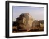 Combine Harvester Baling Hay, Seen from the Cotswolds Way Footpath, the Coltswolds, England-David Hughes-Framed Photographic Print