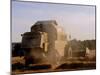 Combine Harvester Baling Hay, Seen from the Cotswolds Way Footpath, the Coltswolds, England-David Hughes-Mounted Photographic Print