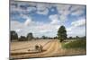 Combine Harvester Harvesting Oats (Avena Sativa), Haregill Lodge Farm, Ellingstring,Yorkshire, UK-Paul Harris-Mounted Photographic Print