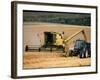 Combine Harvester Off-loading Grain-Jeremy Walker-Framed Photographic Print