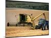 Combine Harvester Off-loading Grain-Jeremy Walker-Mounted Photographic Print