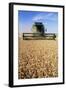 Combine Harvester Working In a Wheat Field-Jeremy Walker-Framed Premium Photographic Print