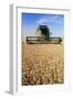 Combine Harvester Working In a Wheat Field-Jeremy Walker-Framed Photographic Print