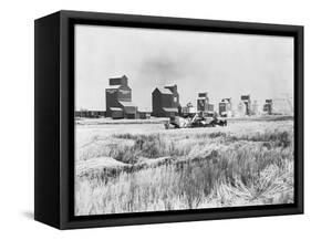 Combine Harvesters at Work in Canada-null-Framed Stretched Canvas