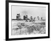 Combine Harvesters at Work in Canada-null-Framed Photographic Print