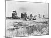 Combine Harvesters at Work in Canada-null-Mounted Photographic Print