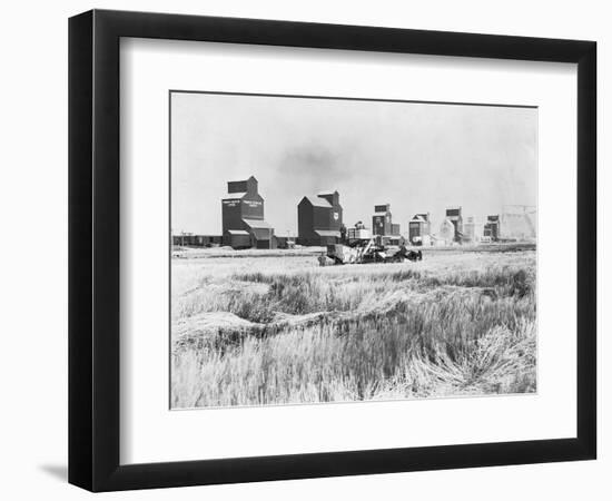 Combine Harvesters at Work in Canada-null-Framed Photographic Print