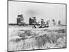 Combine Harvesters at Work in Canada-null-Mounted Photographic Print