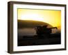 Combine harvesting at sunset-Terry Eggers-Framed Photographic Print