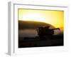 Combine harvesting at sunset-Terry Eggers-Framed Photographic Print