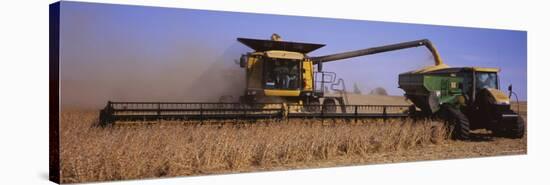 Combine Harvesting Soybeans in a Field, Minnesota, USA-null-Stretched Canvas