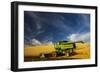 Combine Harvesting Wheat, Palouse Country, Washington, USA-Terry Eggers-Framed Photographic Print