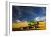 Combine Harvesting Wheat, Palouse Country, Washington, USA-Terry Eggers-Framed Photographic Print