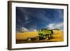 Combine Harvesting Wheat, Palouse Country, Washington, USA-Terry Eggers-Framed Photographic Print