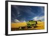 Combine Harvesting Wheat, Palouse Country, Washington, USA-Terry Eggers-Framed Photographic Print