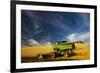 Combine Harvesting Wheat, Palouse Country, Washington, USA-Terry Eggers-Framed Photographic Print