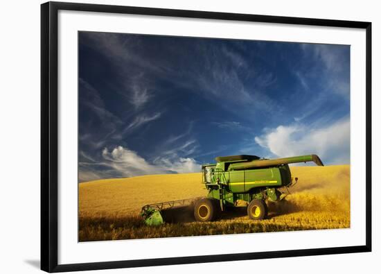 Combine Harvesting Wheat, Palouse Country, Washington, USA-Terry Eggers-Framed Photographic Print