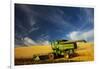 Combine Harvesting Wheat, Palouse Country, Washington, USA-Terry Eggers-Framed Photographic Print