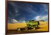 Combine Harvesting Wheat, Palouse Country, Washington, USA-Terry Eggers-Framed Photographic Print