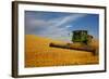 Combine Harvesting Wheat, Palouse Country, Washington, USA-Terry Eggers-Framed Photographic Print