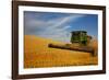 Combine Harvesting Wheat, Palouse Country, Washington, USA-Terry Eggers-Framed Photographic Print