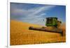 Combine Harvesting Wheat, Palouse Country, Washington, USA-Terry Eggers-Framed Photographic Print