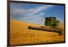 Combine Harvesting Wheat, Palouse Country, Washington, USA-Terry Eggers-Framed Photographic Print