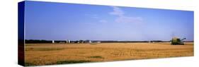 Combine in a Field, Marion County, Illinois, USA-null-Stretched Canvas