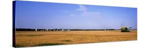 Combine in a Field, Marion County, Illinois, USA-null-Stretched Canvas