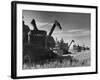 Combines Being Used to Harvest Wheat-Ed Clark-Framed Photographic Print