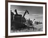 Combines Being Used to Harvest Wheat-Ed Clark-Framed Photographic Print