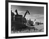 Combines Being Used to Harvest Wheat-Ed Clark-Framed Photographic Print