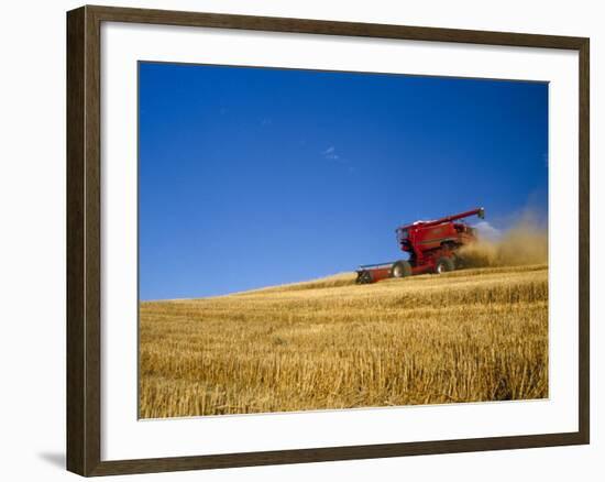 Combines Harvesting Crop, Palouse, Washington, USA-Terry Eggers-Framed Photographic Print