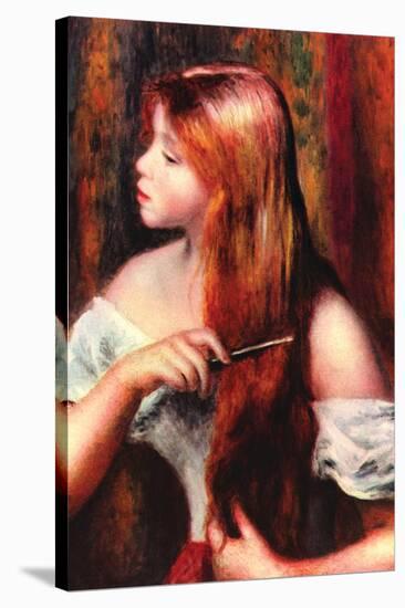 Combing Girl-Pierre-Auguste Renoir-Stretched Canvas