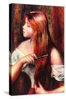Combing Girl-Pierre-Auguste Renoir-Stretched Canvas