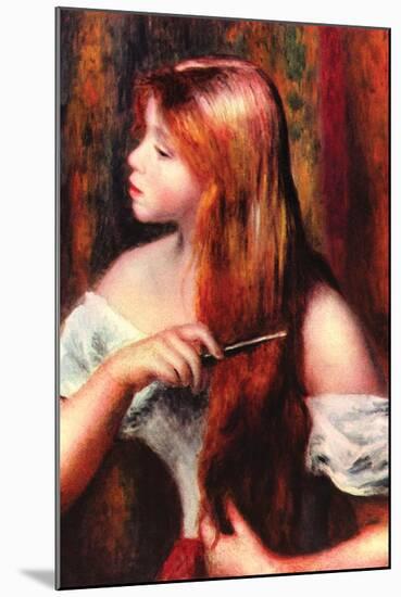 Combing Girl-Pierre-Auguste Renoir-Mounted Art Print