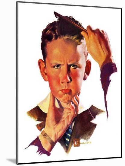 "Combing His Hair,"July 9, 1938-Douglas Crockwell-Mounted Giclee Print