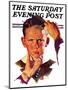 "Combing His Hair," Saturday Evening Post Cover, July 9, 1938-Douglas Crockwell-Mounted Giclee Print