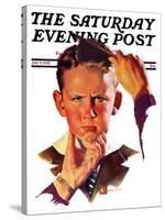 "Combing His Hair," Saturday Evening Post Cover, July 9, 1938-Douglas Crockwell-Stretched Canvas