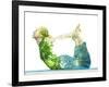 Combining Nature with Spiritual Yoga in a Creative Portrait of a Young Woman Lying with Her Body Ar-Victor Tongdee-Framed Photographic Print